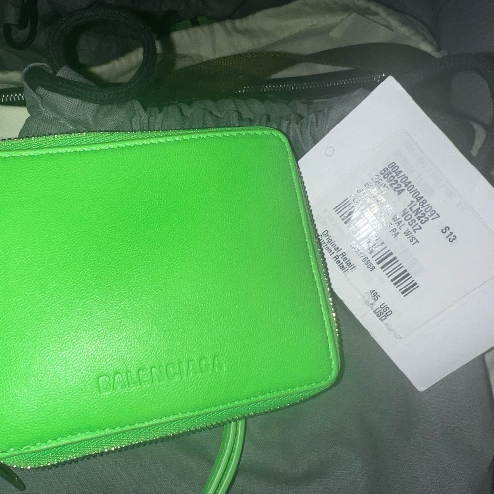 Balenciaga Neon Green Wallet